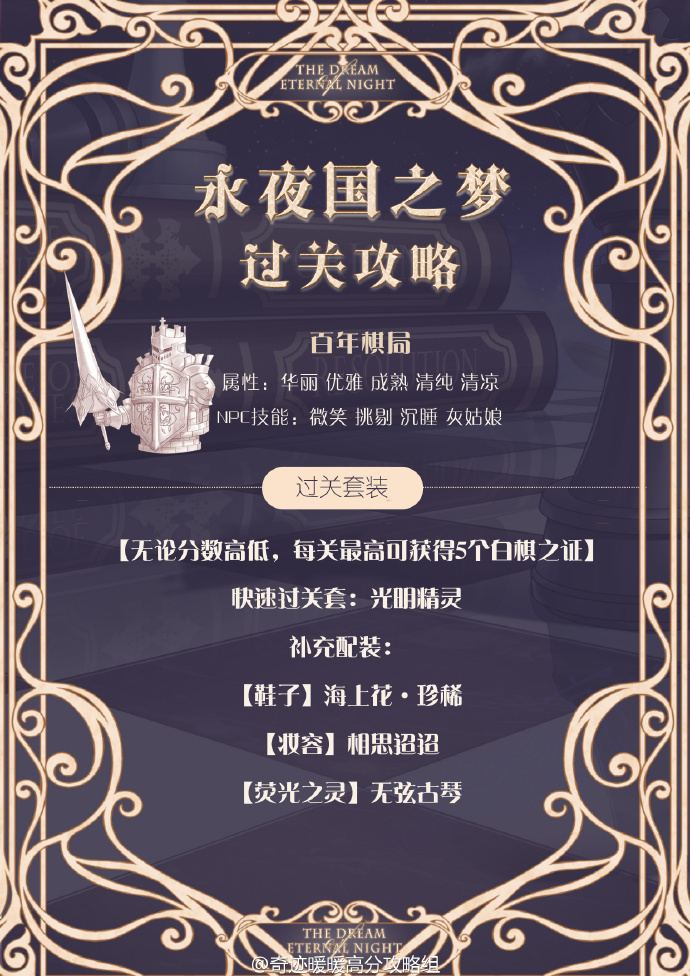 奇迹暖暖永夜国之梦1-5关攻略大全 奇迹暖暖黑白之舞一键通关套装攻略