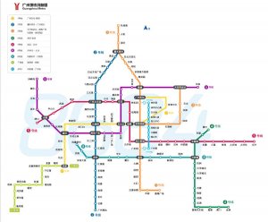 最新广州地铁线路图好看的版 含运营时间表及站点
