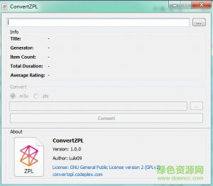 zune播放列表转换(ConvertZPL) v1.0 绿色纯净版