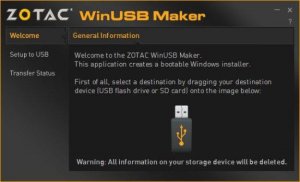 可启动U盘创建工具(ZOTAC WinUSB Maker)