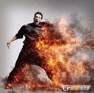 ps爆裂火焰特效动作